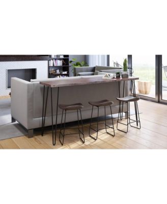 Nature's Edge Solid Acacia Four Piece 72" Counter Height Dining Set