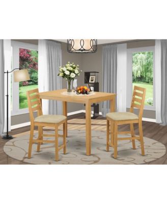 YACF3-OAK-C 3 PC counter height set - counter height Table and 2 dinette Chairs.