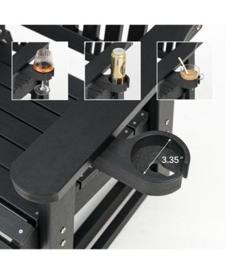 2-Seat Patio Glider HIPS Rocking Chair with Removable cup holder，Bench with Back & Hips Comfortable   Support，Heavy Duty 900 lbs，for Outdoor