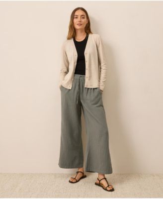 Women's Organic Cotton Classic Fine Knit V-Neck Cardigan