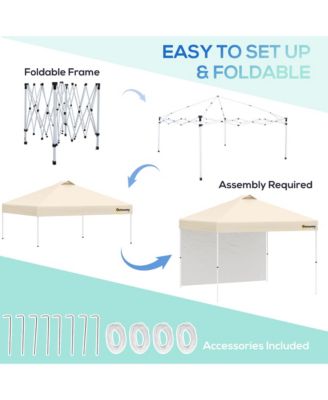 10' Pop-Up Foldable Gazebo with Roller Bag Sidewall