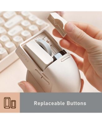 DOT Foundation Mechanical Keyboard & PBT Mouse Set, 75% Hot-Swappable Keyboard with 3 Connection Modes, Pink GATERON Baby Racoon Switches