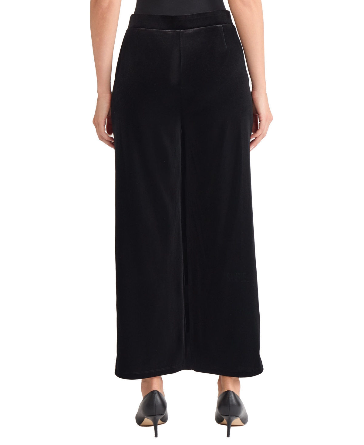 Jones New York Embroidered Wide Leg Crop Pants In Black