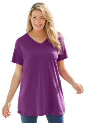 Women's Within Perfect Short-Sleeve V-Neck Tunic Top