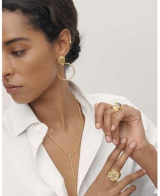 Myia Coin Front Hoop Earrings