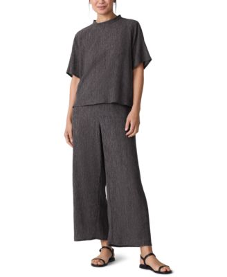 Petite High Waist Wide-Leg Ankle Pants