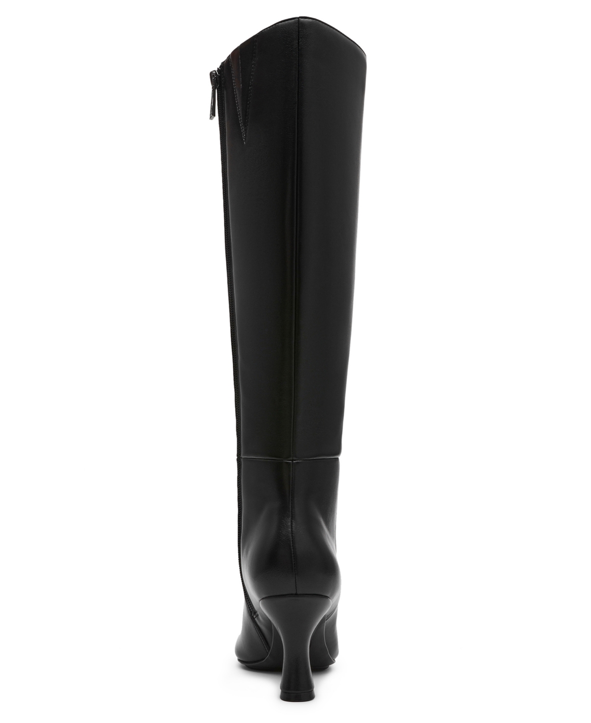 Anne Klein Akperfection Womens Zipper Leather Knee-high Boots In Black