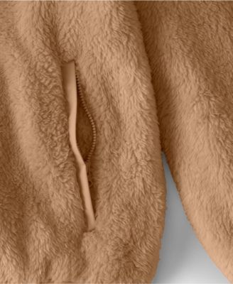 Plus Size Half Zip Cozy High Pile Fleece Pullover