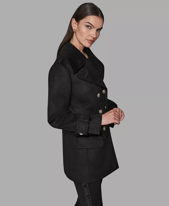 Women's Dropped Waist Peacoat - thumbnail 8
