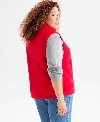 Plus Size Solid Polar Fleece Vest, Exclusively at Macy's 