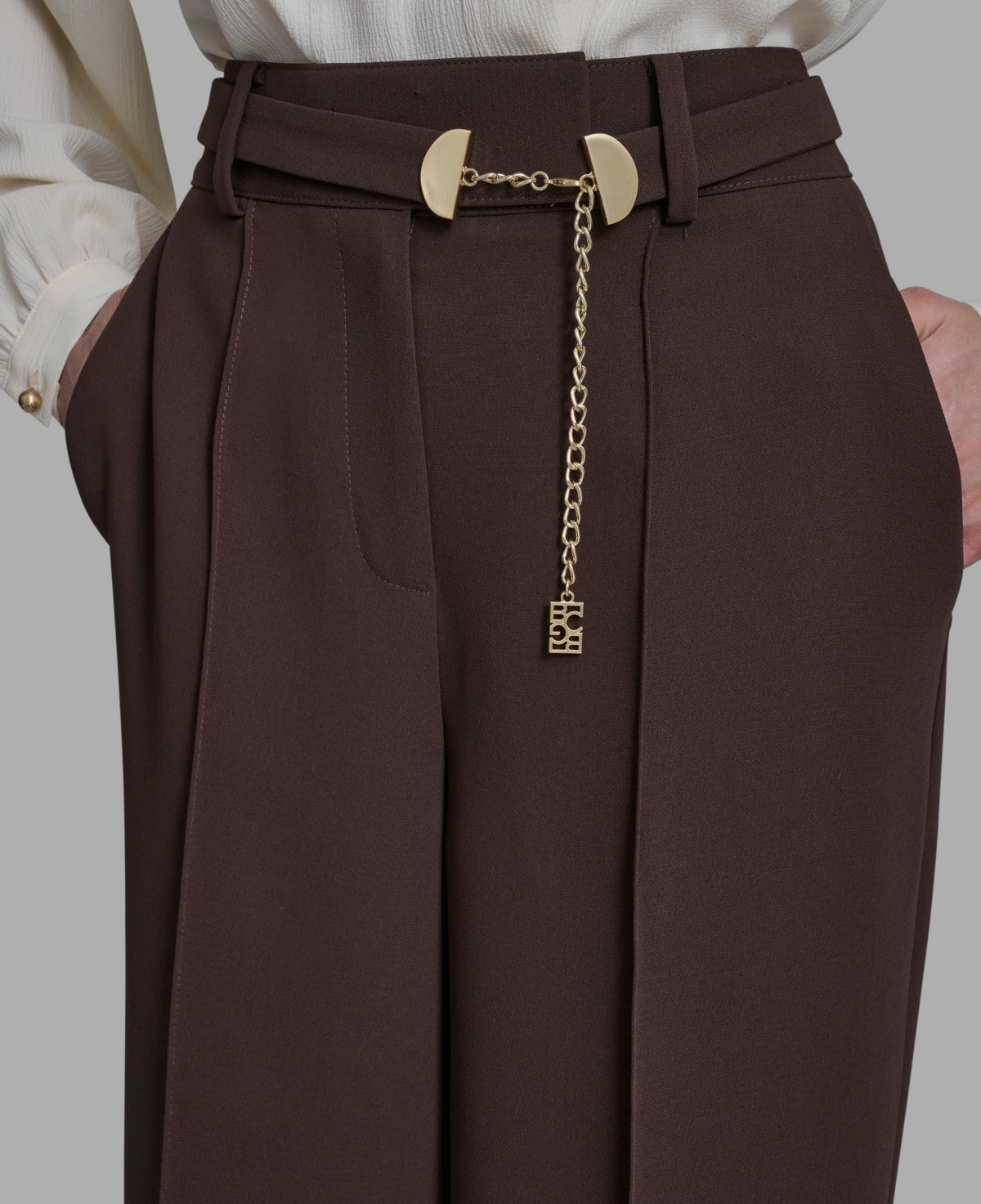 Bcbg Women's Wide Leg Crop Pants In Brown