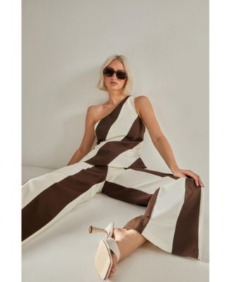 Women's Stripe Tailored Wide Leg Pants