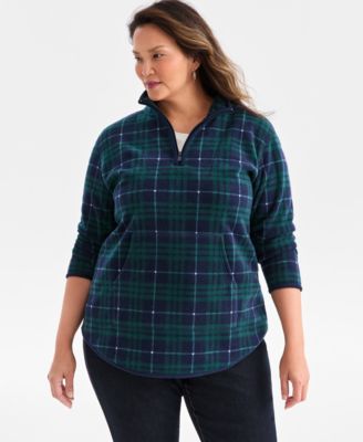 Style & Co - Plus Size Quarter-Zip Long-Sleeve Sweater