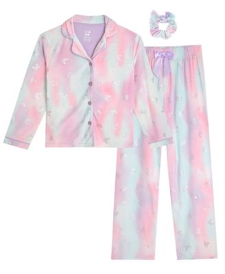 Max & Olivia - Little and Big Girls 3-Piece Coat, Pants and Scrunchie Pajama Set