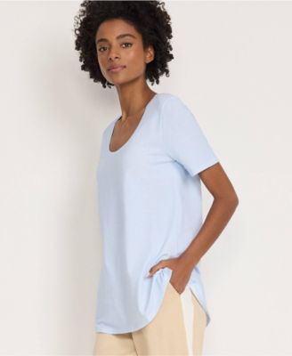 Women's Tall Short Sleeve Power Performance Scoop Neck Curved Hem Tunic Tee