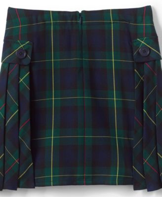 Big Girls Side Pleat Plaid Skort Above the Knee