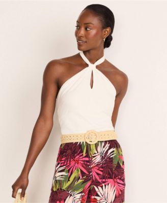 Women's Slender Twist Front Halter Top