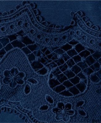 Women's Short Sleeve Slub Jersey Cutwork T-Shirt