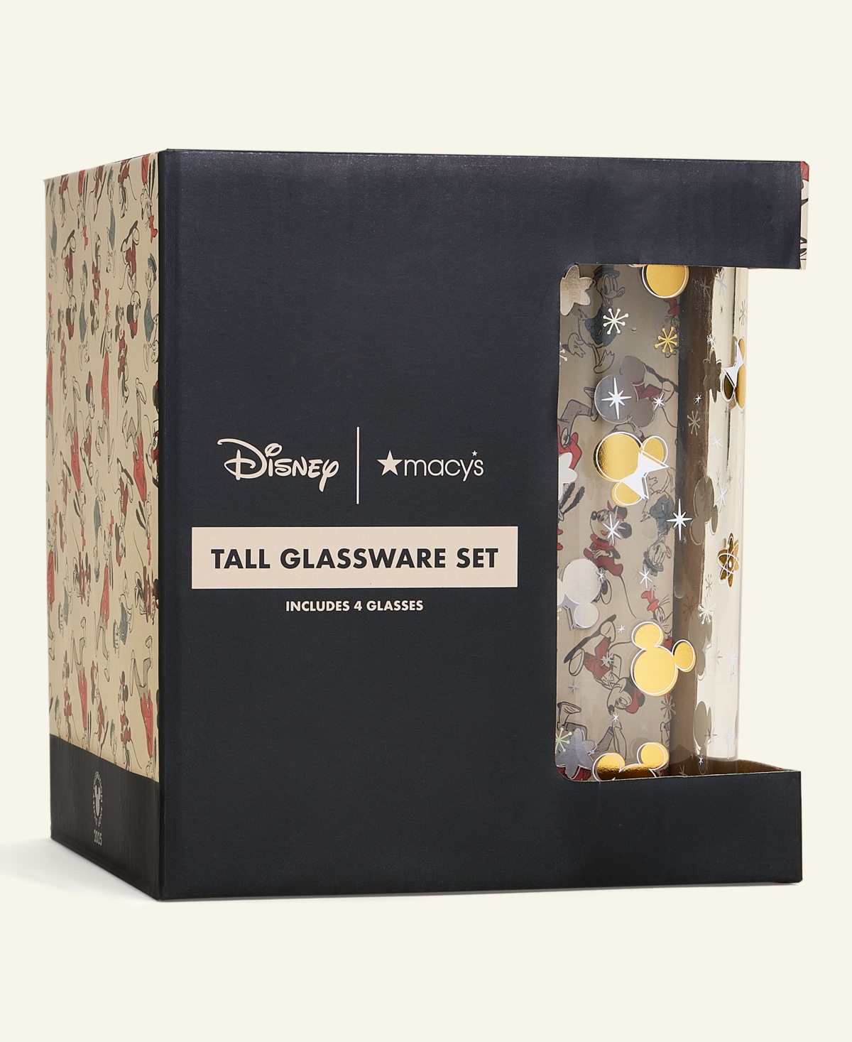 Disney | Macy's Tall Icon Mickey Mouse Glassware, Set of 4, Macy's Exclusive