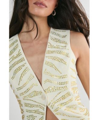 Women's Zebra V-Neck Tailored Vest