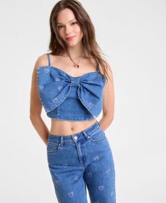 Disney | Macy's - Women's Denim Bow Top Embellished with Crystals by Swarovski&reg;