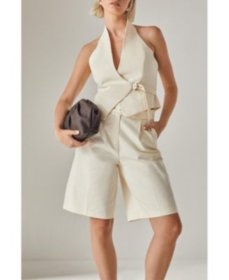 Women's Longline Cotton Twill Buckle Jort Shorts