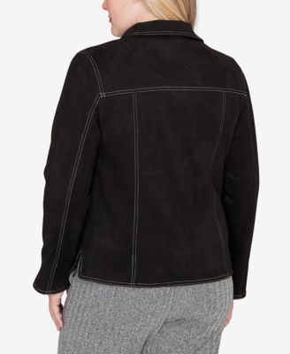 Women's Jet Setter Print Lining Faux Suede Jacket