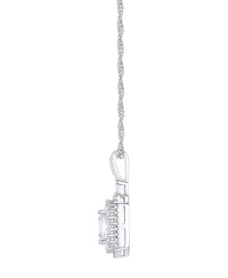 Diamond Baguette & Round Pendant Necklace (1/2 ct. t.w) in 14K White Gold (also in 14K Yellow Gold)