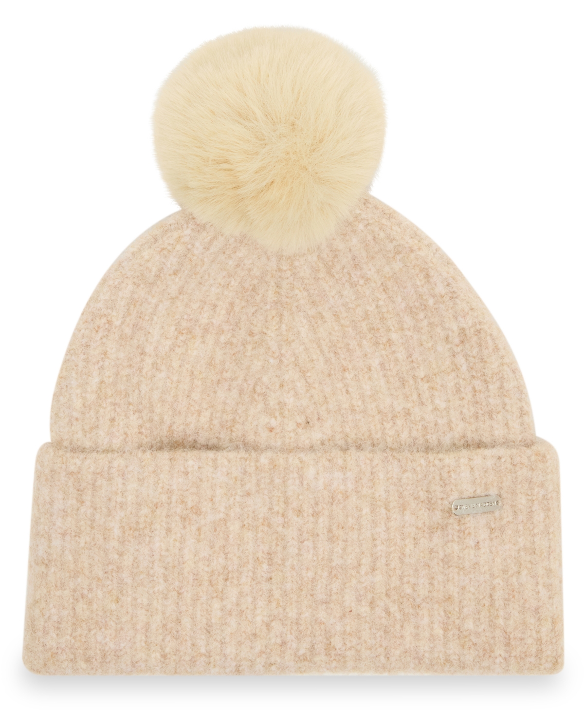Steve Madden Women's Caught Brushed Fine Rib Knit Beanie In Brown