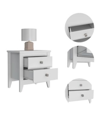 Storage Cabinet NightStand End Table with Two Shelves