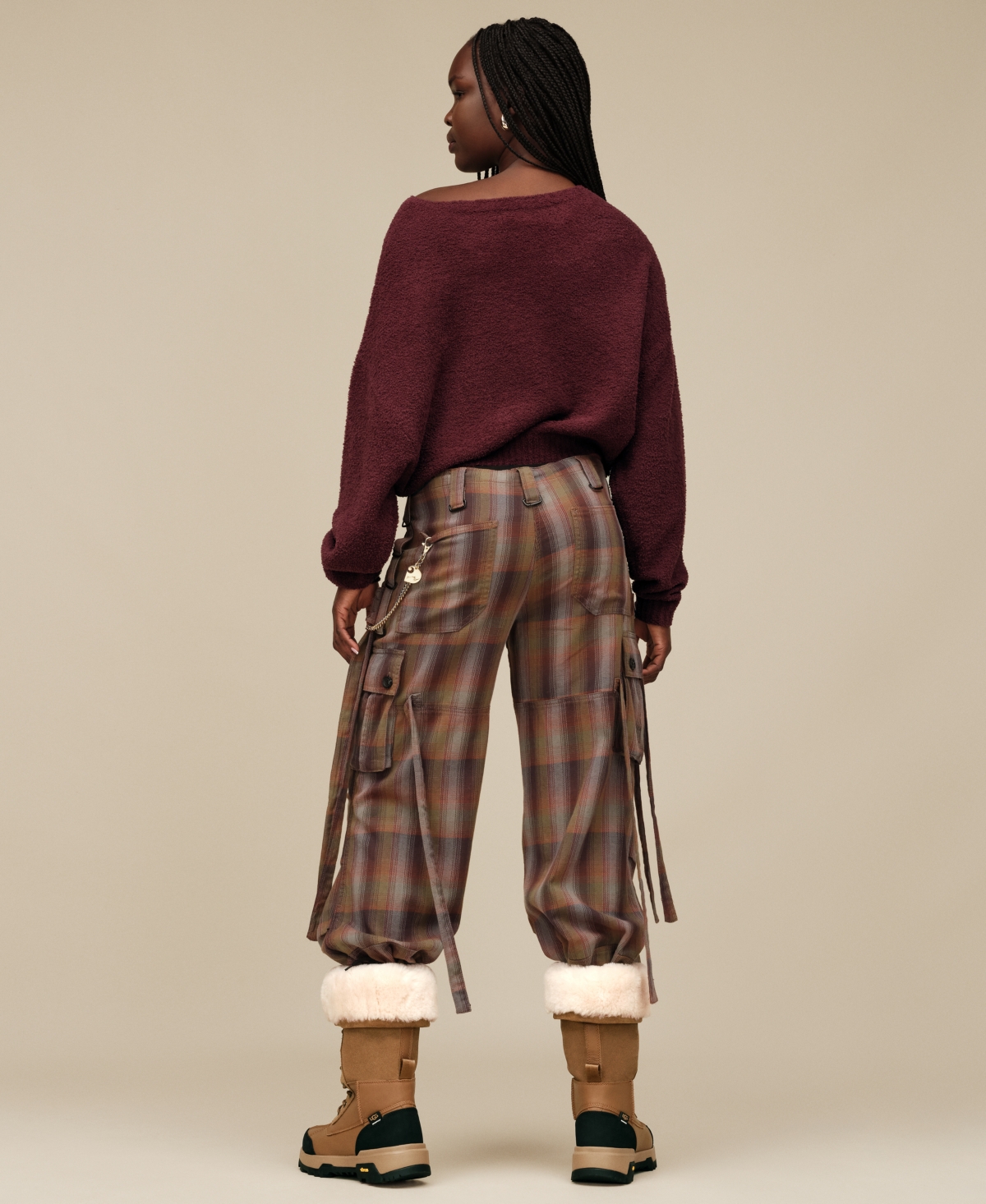 Ugg Women's Novalie Slouchy Boat Neck Lounge Top In Burgundy