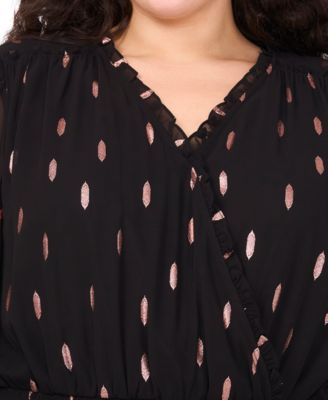 Plus Size Clip Chiffon Tiered Maxi Dress