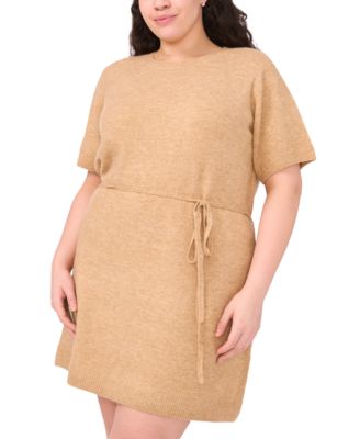Plus Size Short Sleeve Knit Sweater Dress