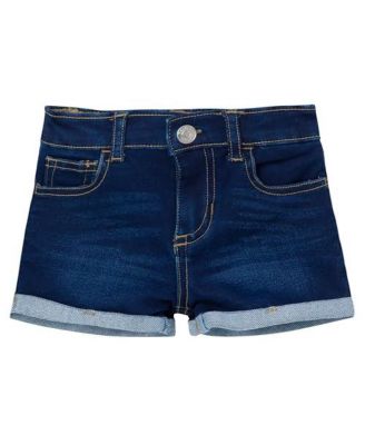 Baby Gender Neutral Cuffed Denim Shorts, Dark Denim Wash