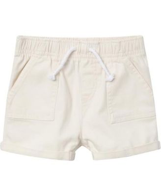 Baby Girls Twill Shorts, Light Tan