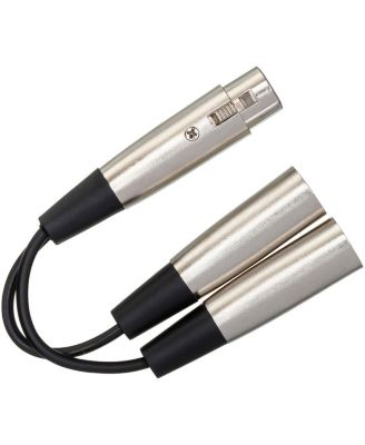 2x 3-Pin XLR Female to 2-XLR Male Y-Cable 6"