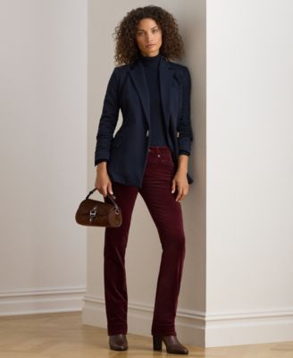 Petite Stretch Corduroy Mid-Rise Straight Pants