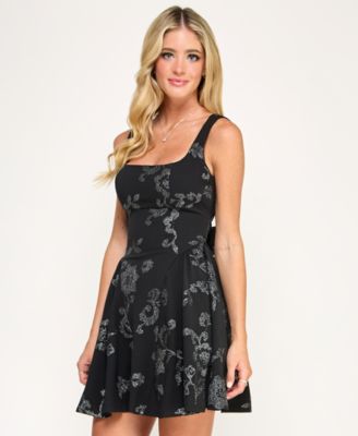 Juniors' Fit and Flare Short Dress