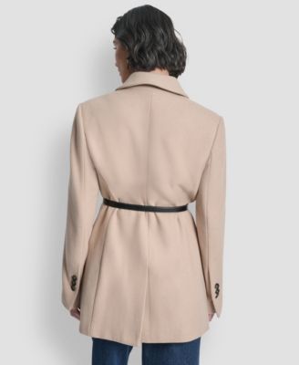 Women's Short Double-Breasted Belted Coat