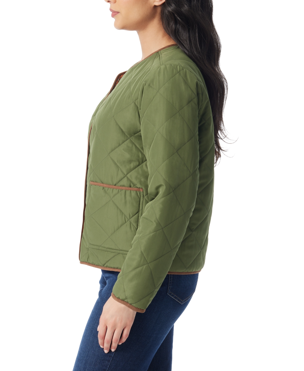Gloria Vanderbilt Women's Quilted Reversible Jacket In Green