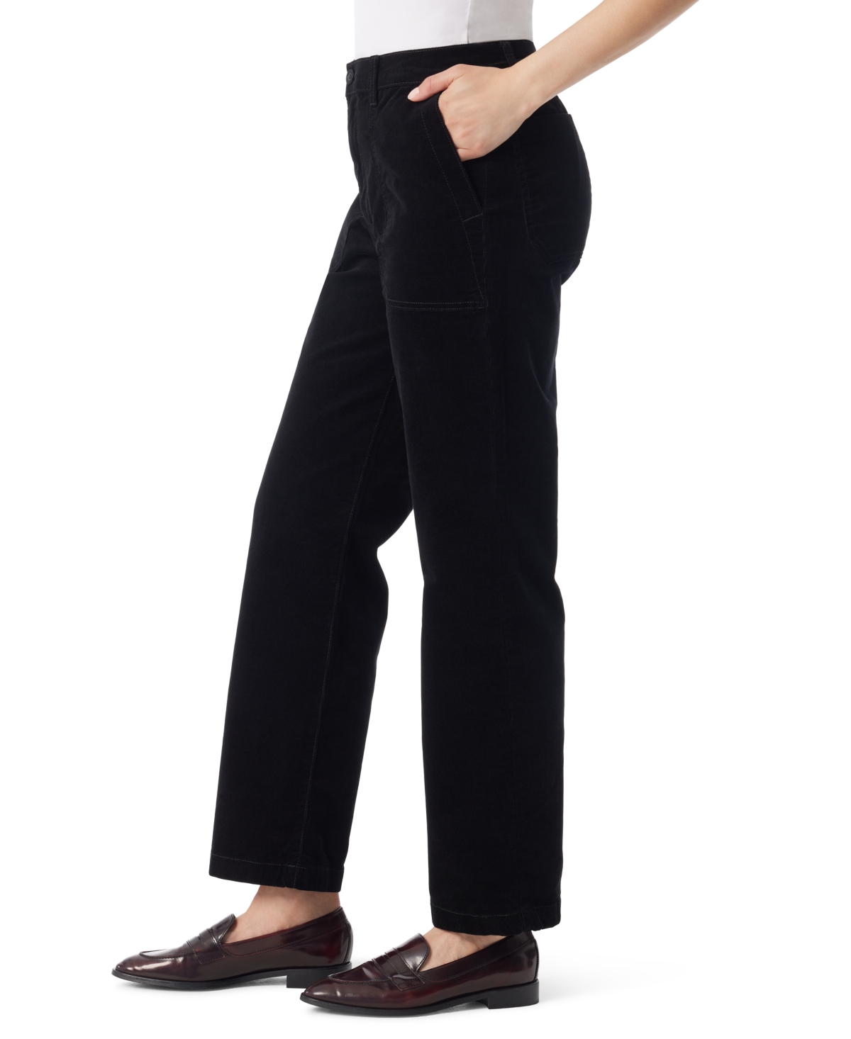Gloria Vanderbilt Women's Cord Utility Straight Pants In Black