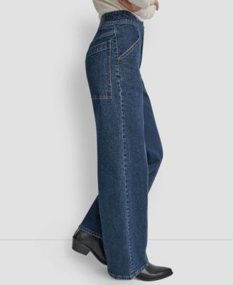 Women's High Rise Wide Leg Cargo Jeans