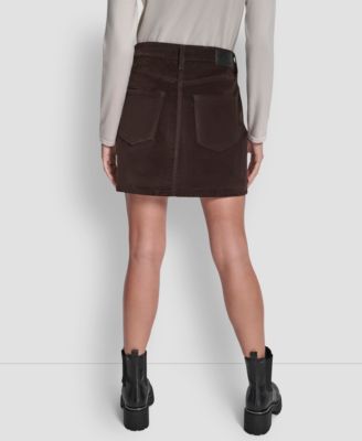 Women's High Rise Button Front Mini Skirt