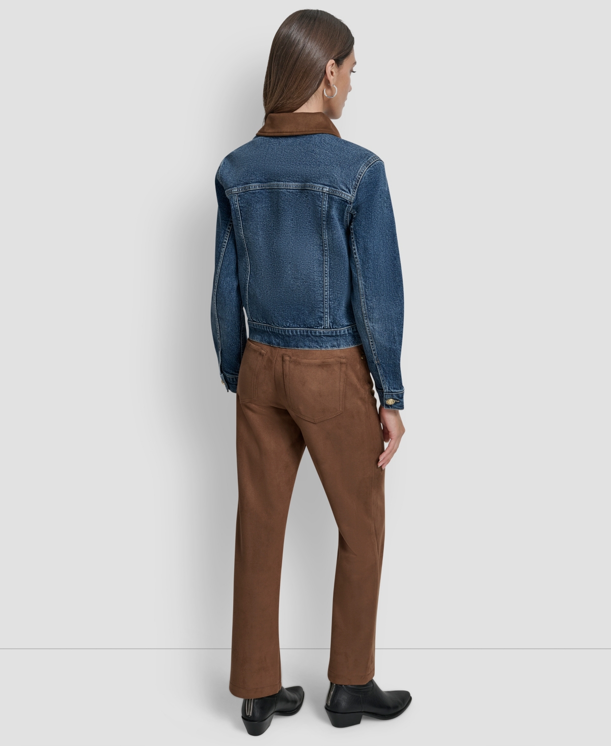 Dkny Jeans Women's Collared Trucker Jacket In Blue