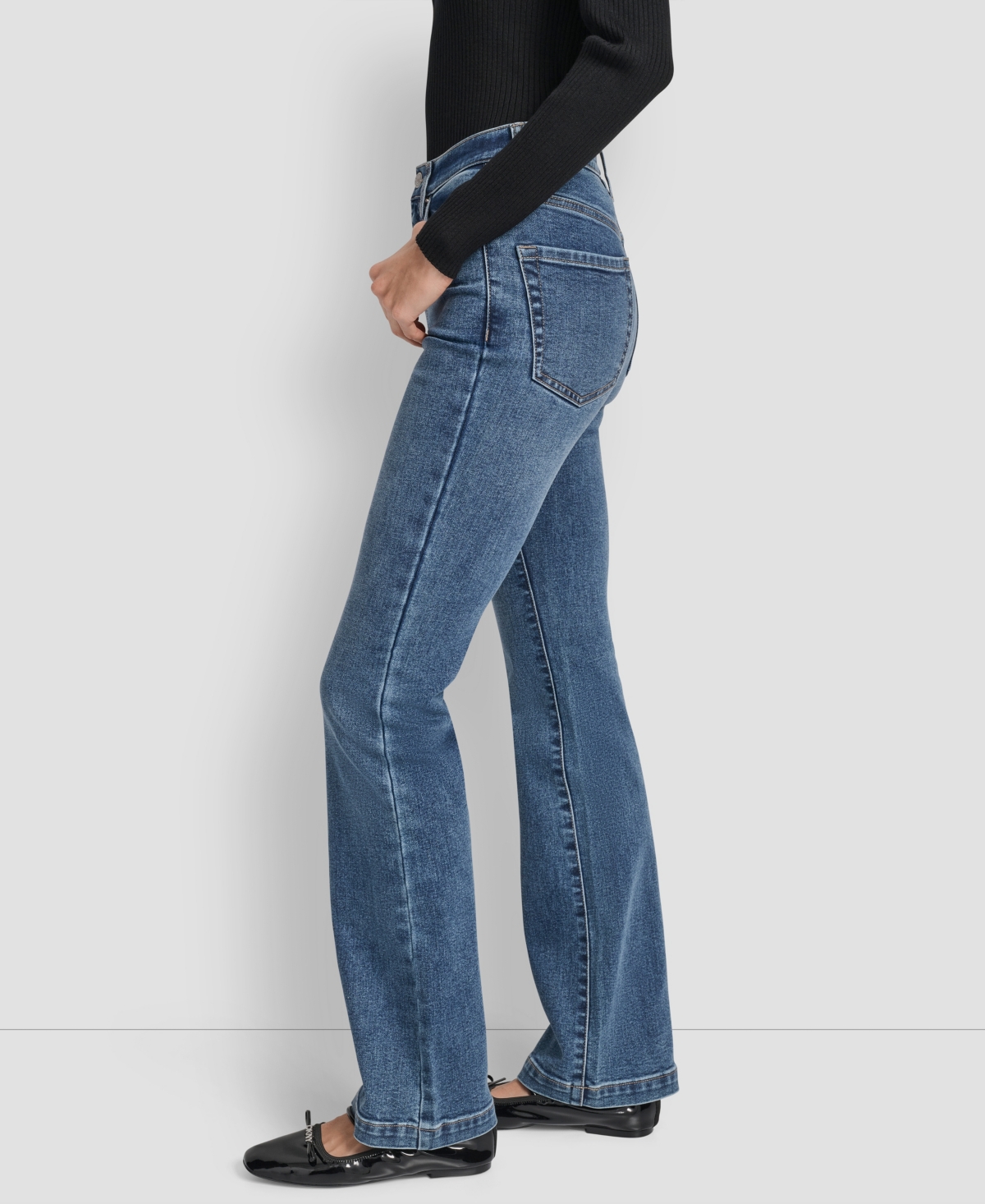 Dkny Jeans Women's High Rise Flare Jeans In Blue