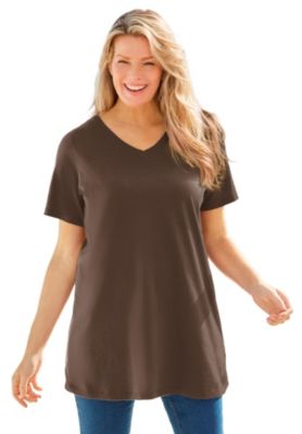 Women's Within Perfect Short-Sleeve V-Neck Tunic Top