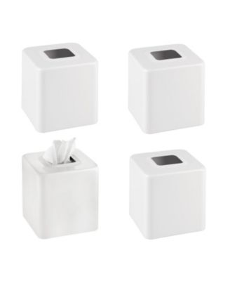 Metal Square Modern Tissue Box Cover Holder for Bathroom,  4 Pack