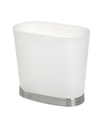 Small Oval Bathroom Trash Can - Frost/Brushed Nickel - Made in USA