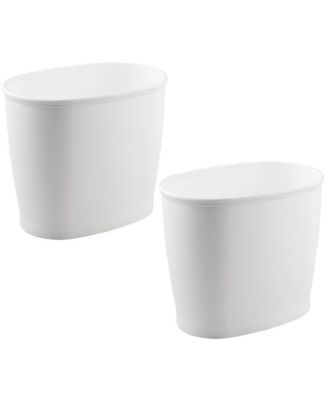 Small Oval Plastic Bathroom Trash Can, Set of 2, Made in USA