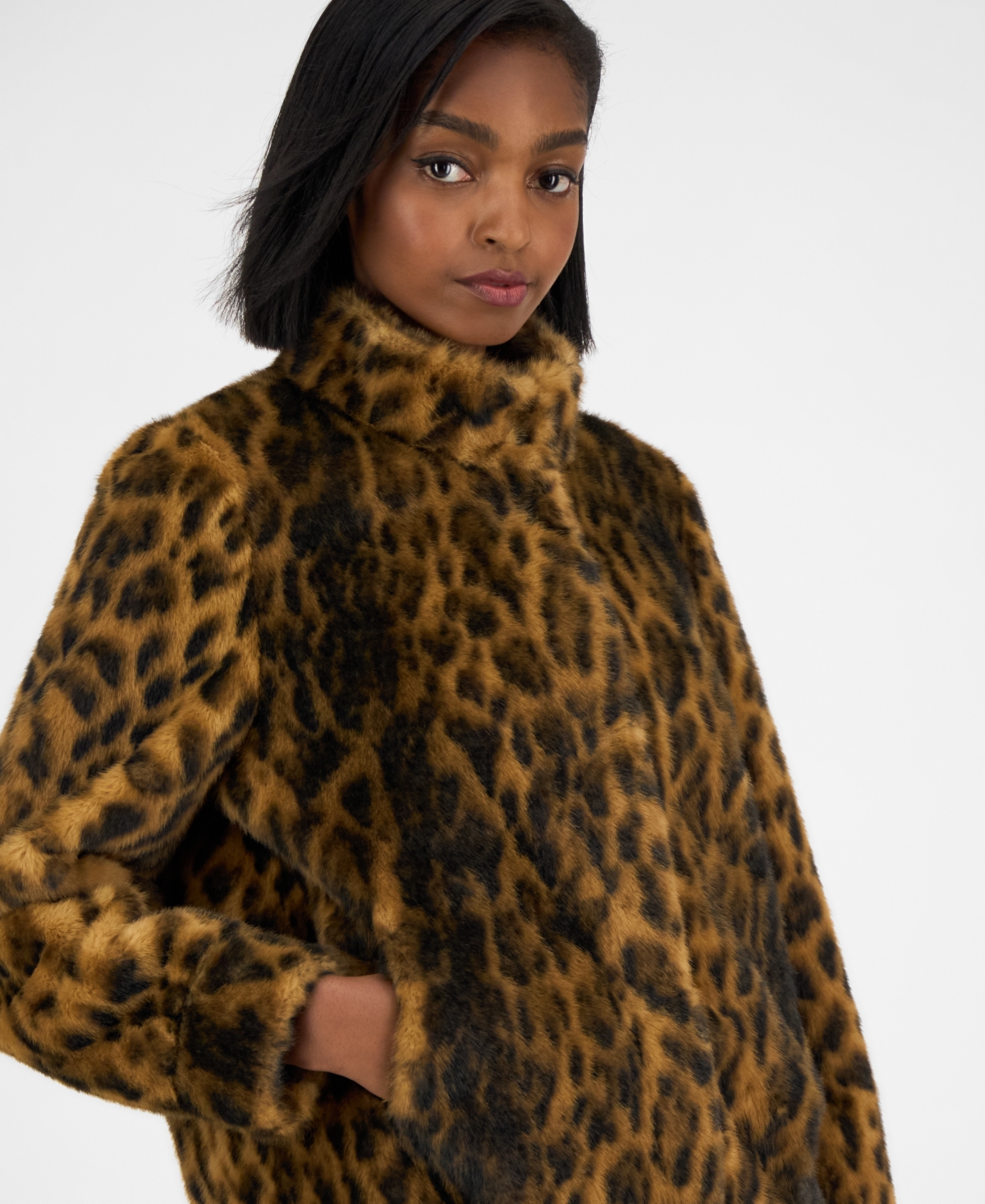 Guess Women's Luna Leopard Faux Fur Jacket In Multi